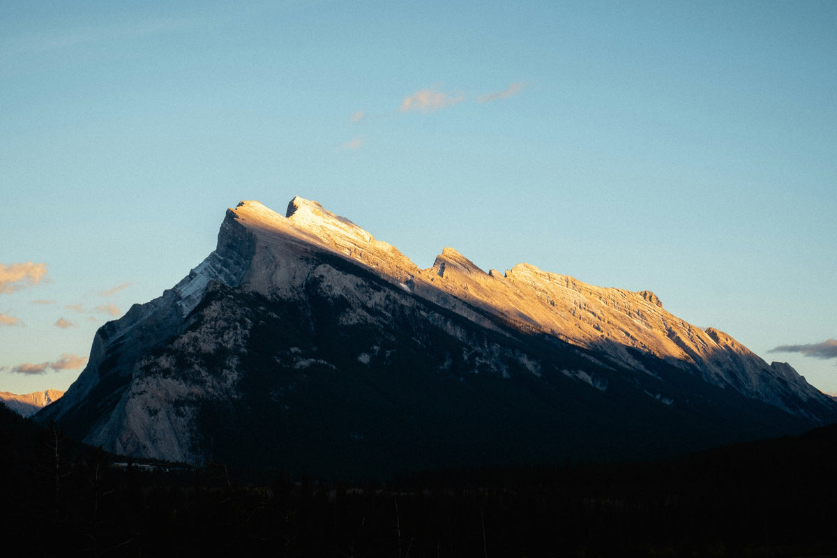 Mountain peak in warm evening light