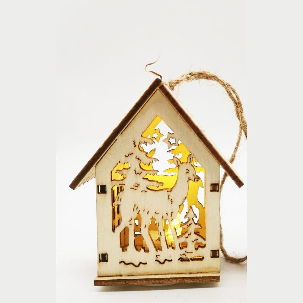 Christmas LED wooden house, Reindeer design