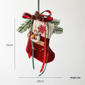 Knitted Christmas stocking, Snowman design, 23 x 25 cm