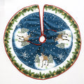 Christmas tree skirt, Blue Reindeer design, 90 cm