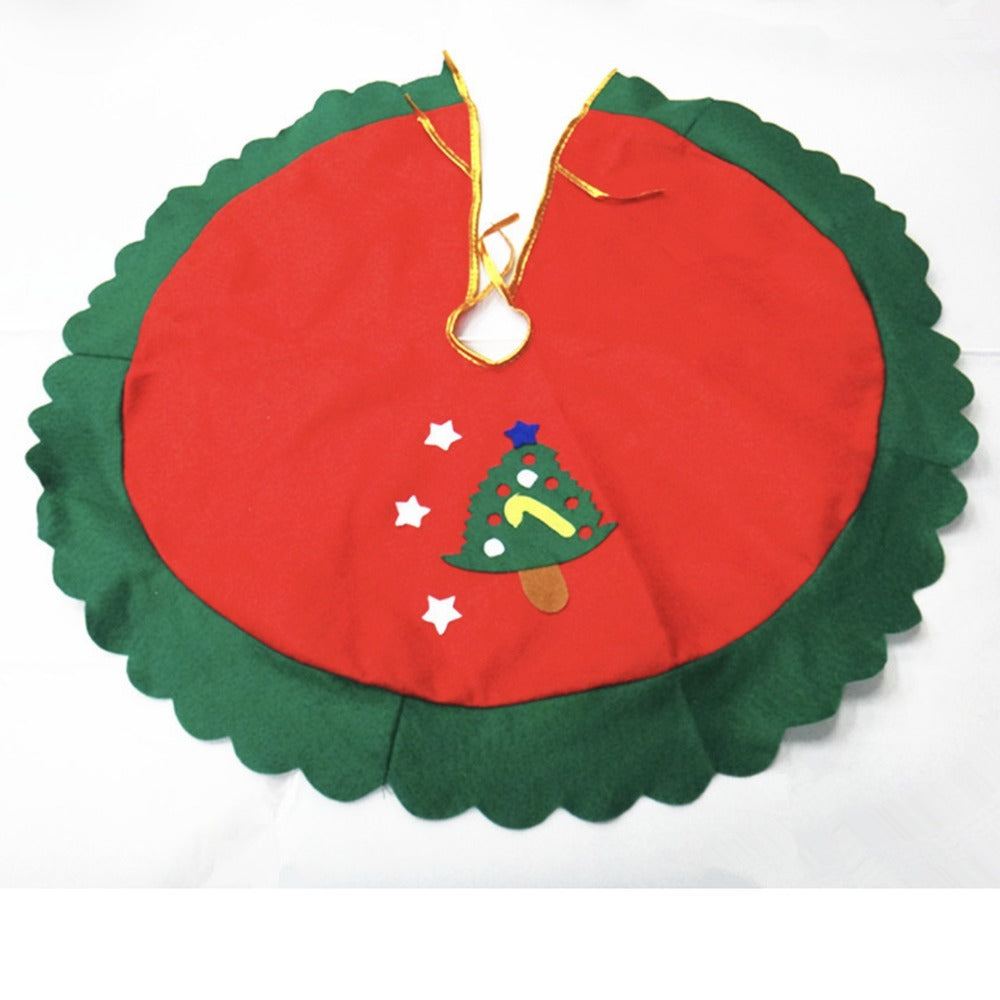 Christmas tree skirt, Red Felt Tree design, 60 cm