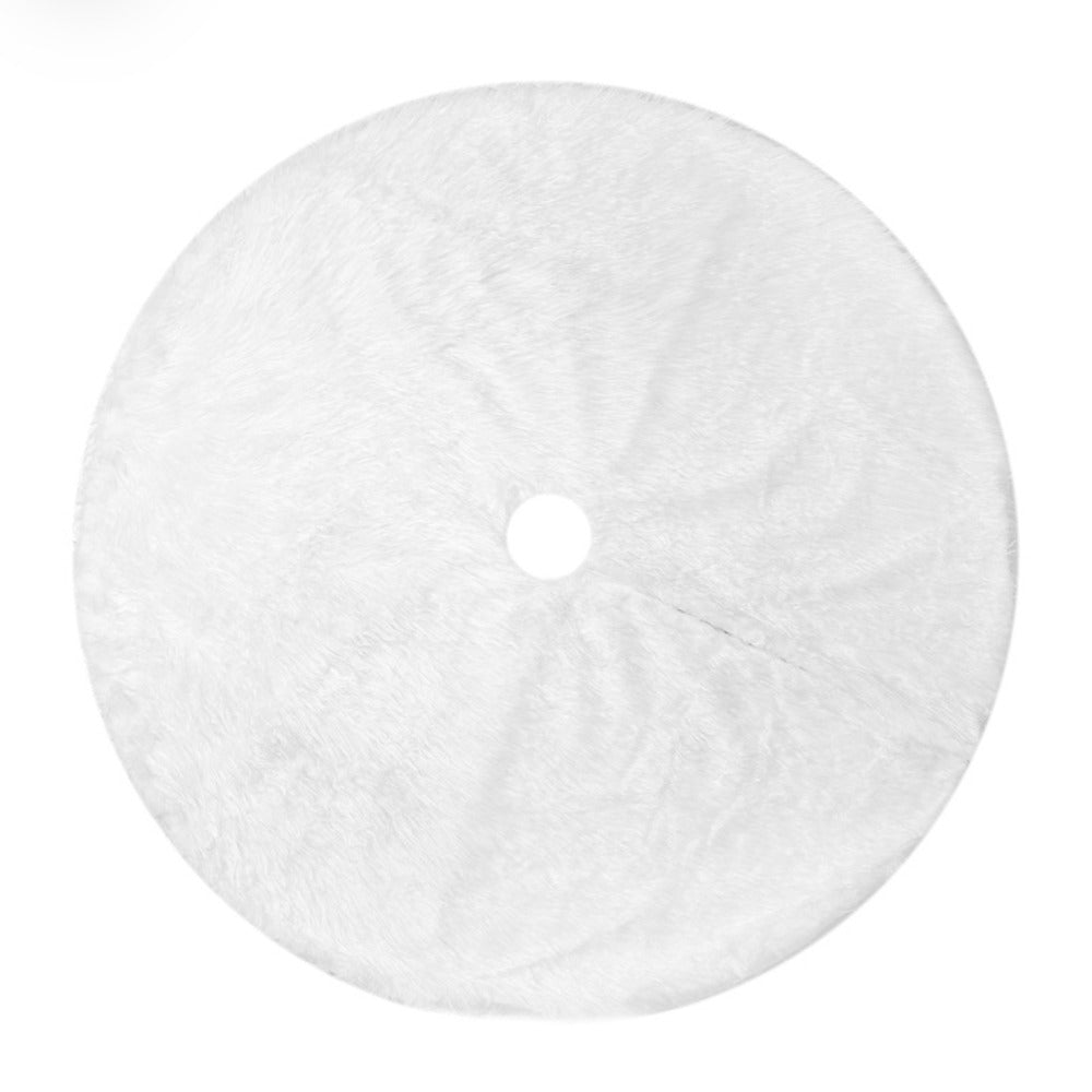 Christmas tree skirt, White Plush design, 87 cm