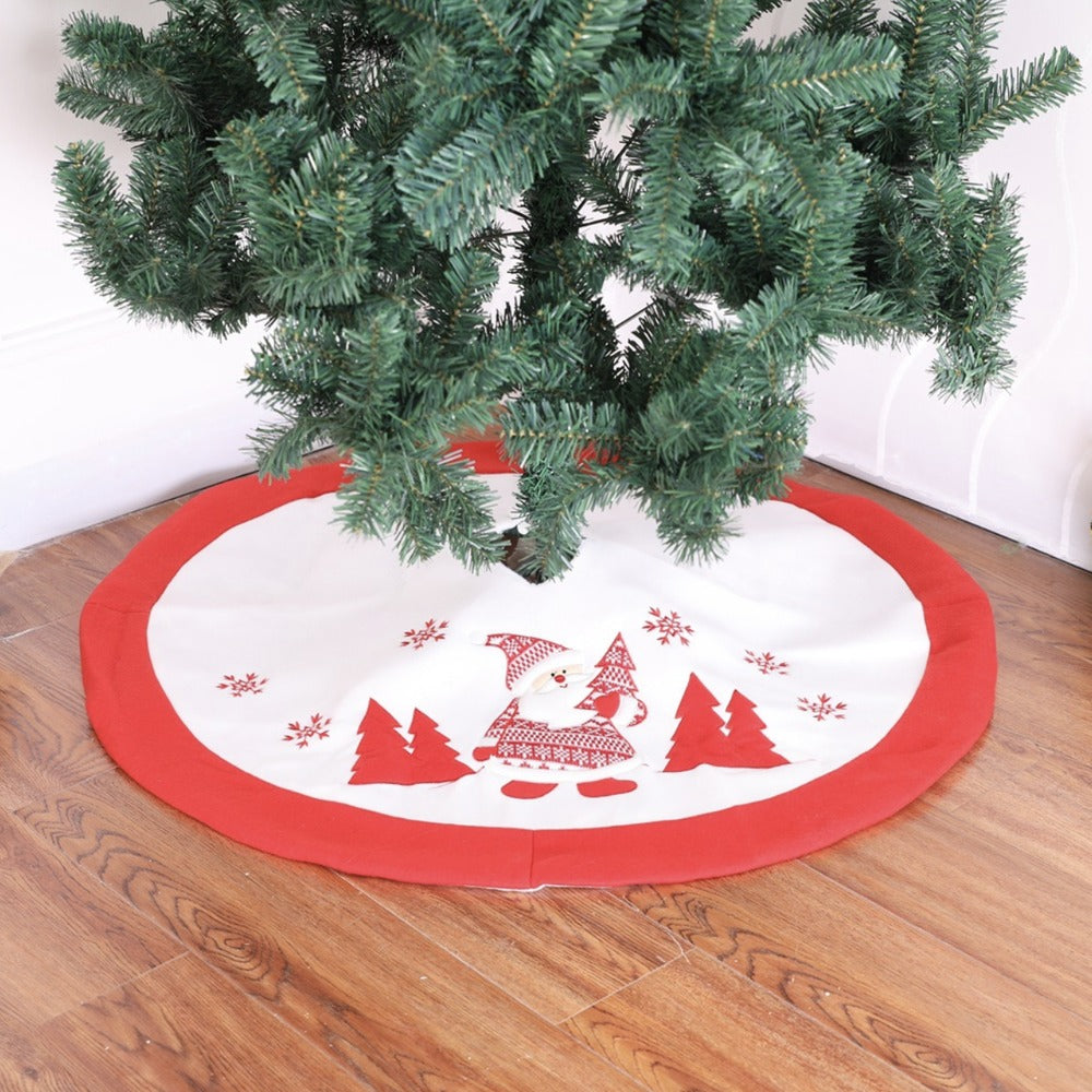 Christmas tree skirt, Red and White Santa design, 90 cm